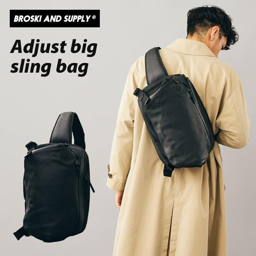 Amazon.co.jp: BROSKI AND SUPPLY Adjust big sling bag(BLACK
